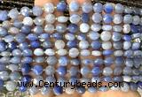 CCB1764 15 inches 6mm faceted coin blue aventurine jade beads
