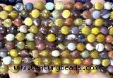 CCB1811 15 inches 6mm faceted coin mookaite gemstone beads