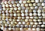 CCB1821 15 inches 6mm faceted coin yellow opal gemstone beads