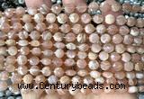 CCB1833 15 inches 6mm faceted coin moonstone gemstone beads