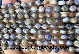 CCB1843 15 inches 6mm faceted coin sunset dumortierite beads