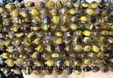 CCB1851 15 inches 6mm faceted coin yellow tiger eye beads