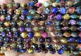 CCB1854 15 inches 6mm faceted coin colorful tiger eye beads