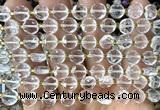 CCB1901 15 inches 8mm faceted coin white crystal beads