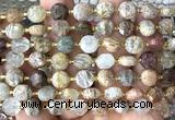 CCB1911 15 inches 8mm faceted coin phantom quartz beads