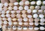 CCB1950 15 inches 8mm faceted coin pink aventurine jade beads
