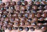 CCB2020 15 inches 8mm faceted coin mahogany obsidian beads