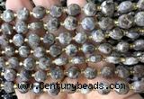CCB2030 15 inches 8mm faceted coin rainbow labradorite beads