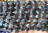 CCB2031 15 inches 8mm faceted coin black labradorite beads