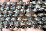 CCB2032 15 inches 8mm faceted coin grey opal beads