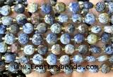 CCB2042 15 inches 8mm faceted coin sunset dumortierite beads