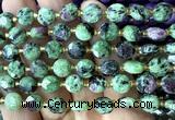 CCB2046 15 inches 8mm faceted coin ruby zoisite beads