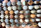 CCB2144 15 inches 10mm faceted coin American picture jasper beads