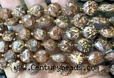 CCB2159 15 inches 10mm faceted coin elephant skin jasper beads
