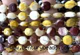 CCB2171 15 inches 10mm faceted coin mookaite gemstone beads