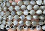 CCB2189 15 inches 10mm faceted coin labradorite beads wholesale
