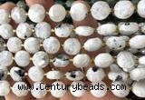 CCB2206 15 inches 10mm faceted coin white moonstone beads