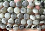 CCB2278 15 inches 15mm flat round matte labradorite beads wholesale