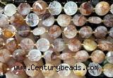 CCB2304 15 inches 12mm faceted coin red quartz gemstone beads