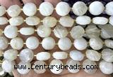 CCB2311 15 inches 12mm faceted coin white moonstone beads