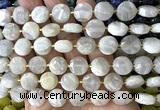 CCB2316 15 inches 12mm faceted coin white crazy lace agate beads