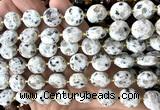 CCB2337 15 inches 12mm faceted coin sesame jasper beads