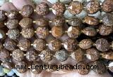 CCB2347 15 inches 12mm faceted coin elephant skin jasper beads