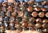 CCB2352 15 inches 12mm faceted coin mahogany obsidian beads