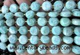 CCB2373 15 inches 12mm faceted coin amazonite gemstone beads