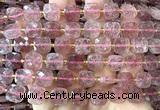 CCB2402 15 inches 10mm faceted square strawberry quartz beads