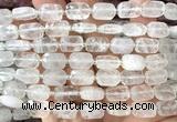 CCB2450 15 inches 9*13mm faceted rectangle Angolan white quartz beads