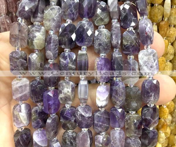 CCB2451 15 inches 9*13mm faceted rectangle dogtooth amethyst beads