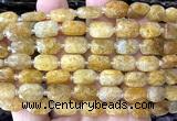 CCB2453 15 inches 9*13mm faceted rectangle yellow quartz beads