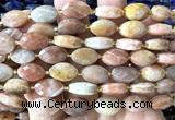 CCB2512 15 inches 9*14mm faceted marquise peach aventurine jade beads