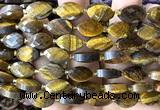 CCB2519 15 inches 9*14mm faceted marquise yellow tiger eye beads