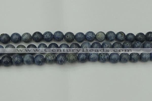 CCB454 15.5 inches 12mm round blue coral beads wholesale