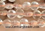 CCB535 15.5 inches 4mm faceted coin citrine gemstone beads