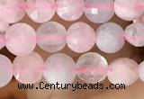 CCB544 15.5 inches 4mm faceted coin morganite gemstone beads