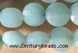 CCB620 15.5 inches 6mm faceted coin amazonite gemstone beads