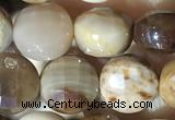 CCB622 15.5 inches 6mm faceted coin wood jasper gemstone beads