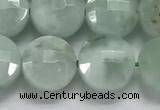 CCB688 15.5 inches 10mm faceted coin green angel skin gemstone beads