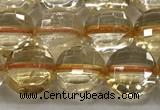 CCB723 15.5 inches 8mm faceted coin citrine gemstone beads