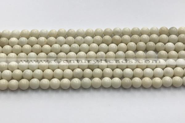 CCB821 15.5 inches 6mm round ivory jasper gemstone beads wholesale