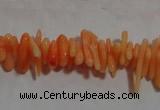 CCB86 15.5 inch 2*8mm irregular branch orange coral beads Wholesale