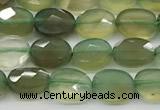 CCB917 15.5 inches 6*8mm faceted oval green agate beads