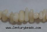 CCB93 15.5 inch 4*11mm irregular branch white coral chip beads