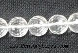 CCC255 15.5 inches 14mm faceted round grade A natural white crystal beads