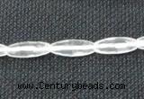 CCC265 6*16mm faceted rice grade A natural white crystal beads