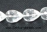 CCC273 7*10mm faceted teardrop grade A natural white crystal beads