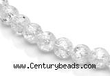 CCC39 15.5 inches 4mm round crackle white crystal beads Wholesale